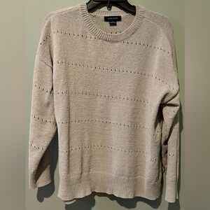 Women's Sanctuary Pointelle Contrast Tipping Pullover Sweater Gray Size Small